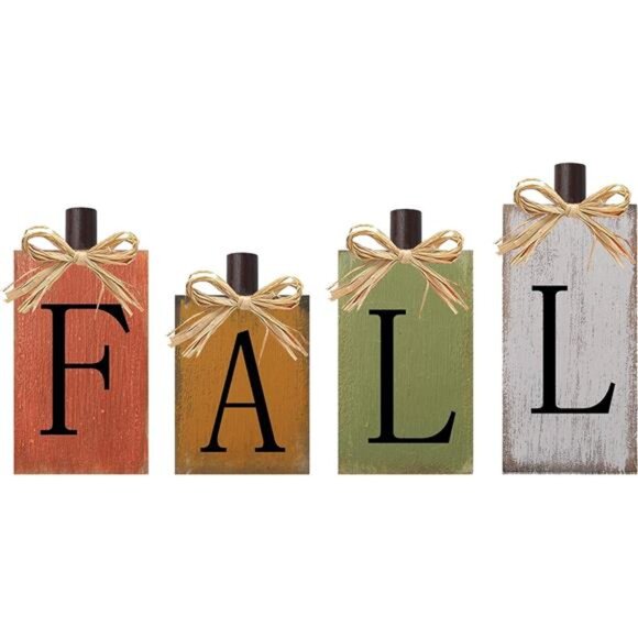 Thanksgiving Fall Decor Wooden Table Signs Harvest Autumn Farmhouse Home Decor - Picture 1 of 8